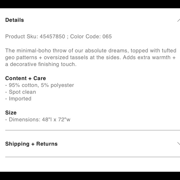 SOLD Urban Outfitters Geo Throw Blanket - Picture 4 of 5